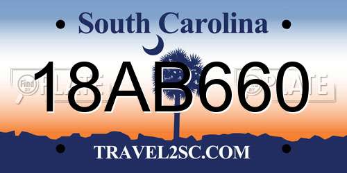18AB660 South Carolina License Plate