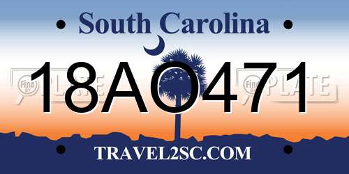 18AO471 South Carolina License Plate