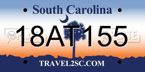 18AT155 South Carolina License Plate