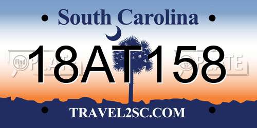 18AT158 South Carolina License Plate
