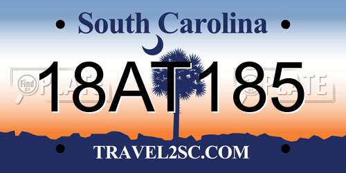 18AT185 South Carolina License Plate