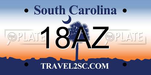 18AZ South Carolina License Plate