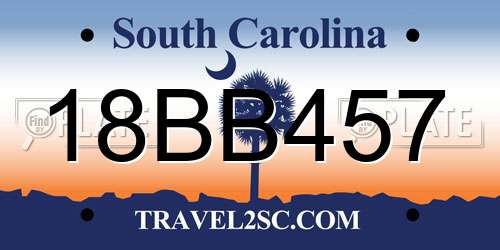 18BB457 South Carolina License Plate