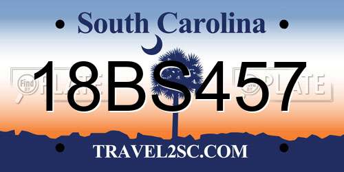 18BS457 South Carolina License Plate