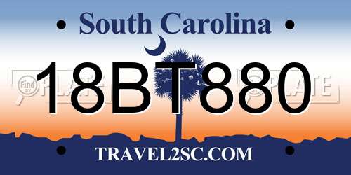 18BT880 South Carolina License Plate