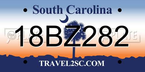 18BZ282 South Carolina License Plate