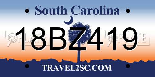 18BZ419 South Carolina License Plate