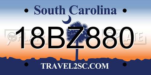 18BZ880 South Carolina License Plate