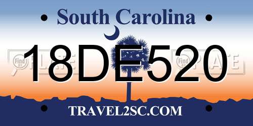 18DE520 South Carolina License Plate