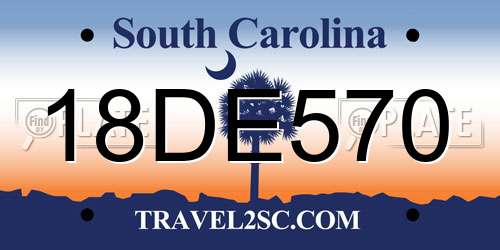 18DE570 South Carolina License Plate