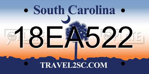 18EA522 South Carolina License Plate