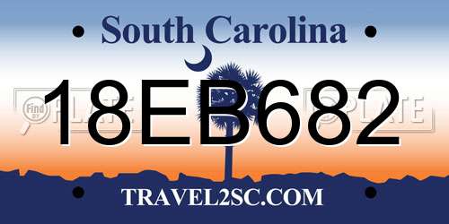 18EB682 South Carolina License Plate