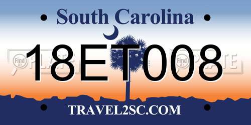 18ET008 South Carolina License Plate