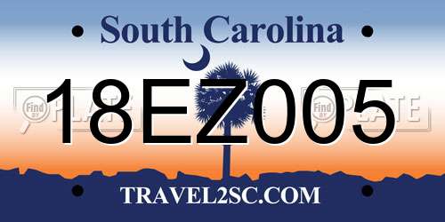 18EZ005 South Carolina License Plate