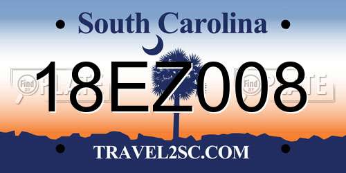 18EZ008 South Carolina License Plate