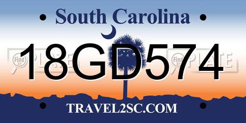 18GD574 South Carolina License Plate