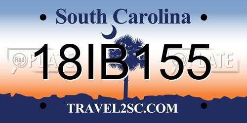 18IB155 South Carolina License Plate