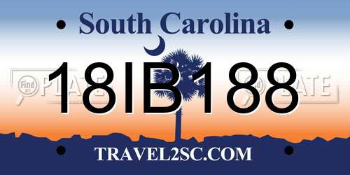 18IB188 South Carolina License Plate