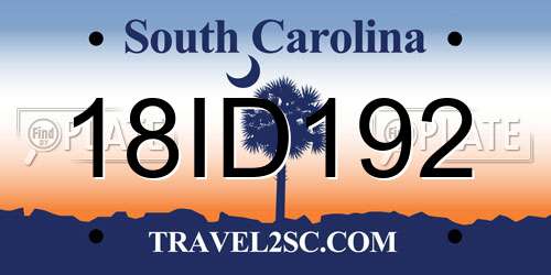 18ID192 South Carolina License Plate