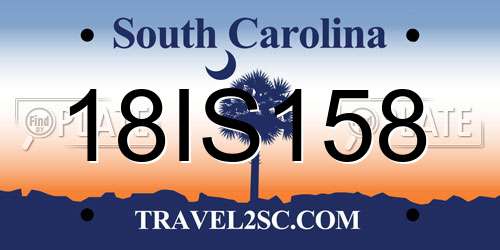 18IS158 South Carolina License Plate