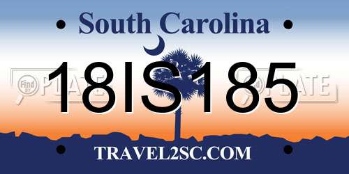 18IS185 South Carolina License Plate
