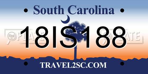18IS188 South Carolina License Plate