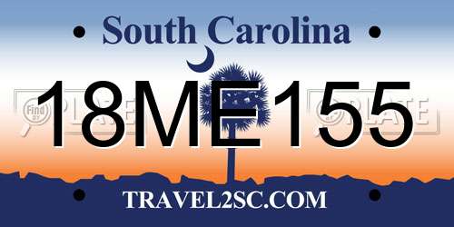 18ME155 South Carolina License Plate