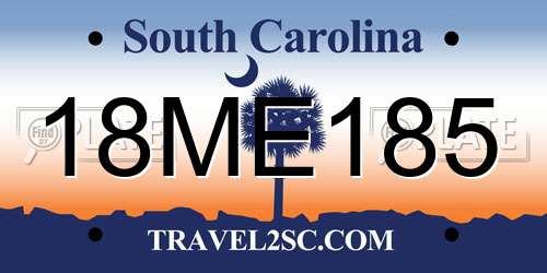 18ME185 South Carolina License Plate