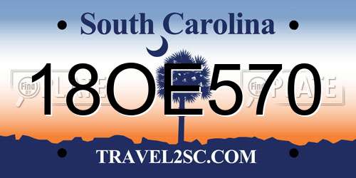 18OE570 South Carolina License Plate