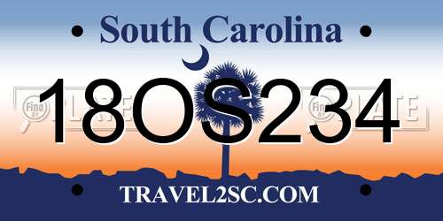 18OS234 South Carolina License Plate