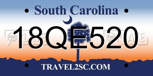 18QE520 South Carolina License Plate