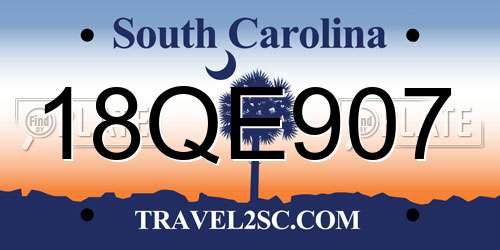 18QE907 South Carolina License Plate