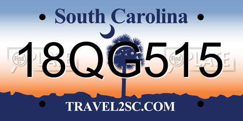 18QG515 South Carolina License Plate