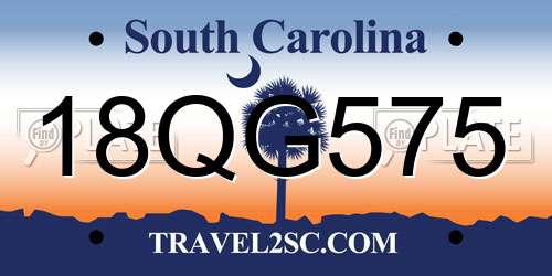 18QG575 South Carolina License Plate