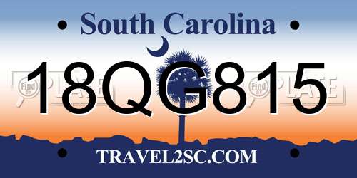 18QG815 South Carolina License Plate