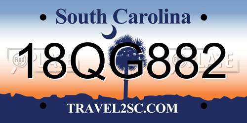 18QG882 South Carolina License Plate