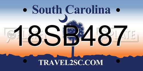 18SB487 South Carolina License Plate