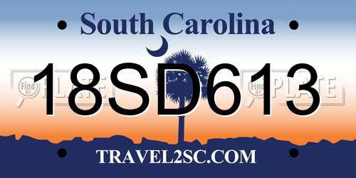 18SD613 South Carolina License Plate
