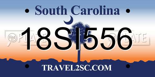 18SI556 South Carolina License Plate