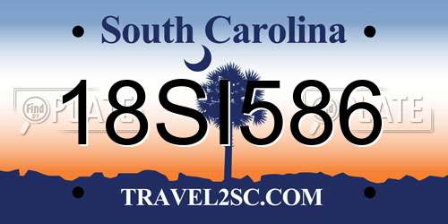 18SI586 South Carolina License Plate