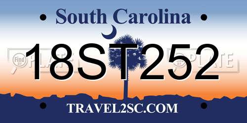 18ST252 South Carolina License Plate