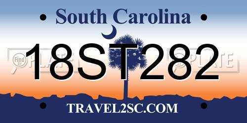 18ST282 South Carolina License Plate