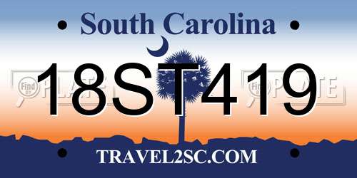 18ST419 South Carolina License Plate