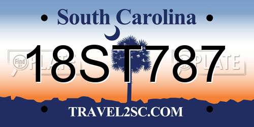 18ST787 South Carolina License Plate