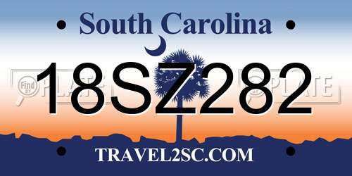 18SZ282 South Carolina License Plate