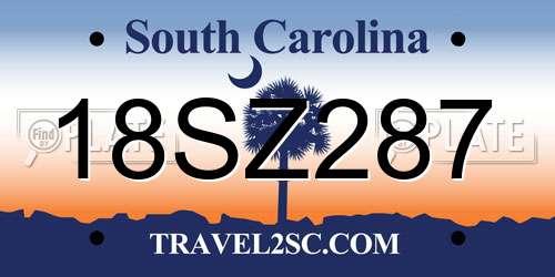 18SZ287 South Carolina License Plate