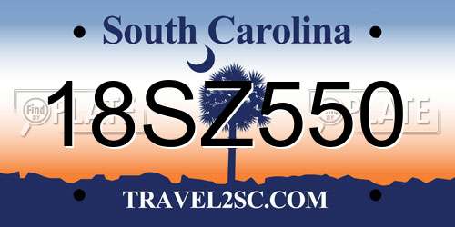 18SZ550 South Carolina License Plate