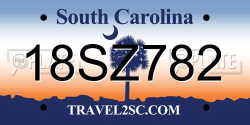 18SZ782 South Carolina License Plate