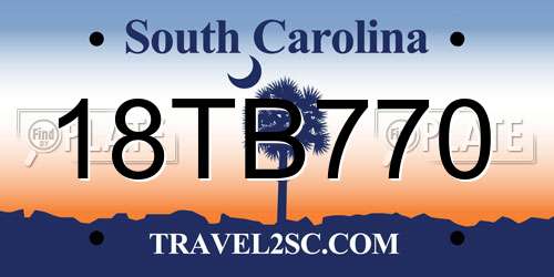 18TB770 South Carolina License Plate