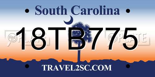 18TB775 South Carolina License Plate